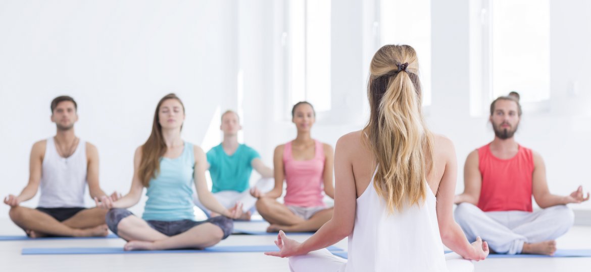 Yoga instructor in studio